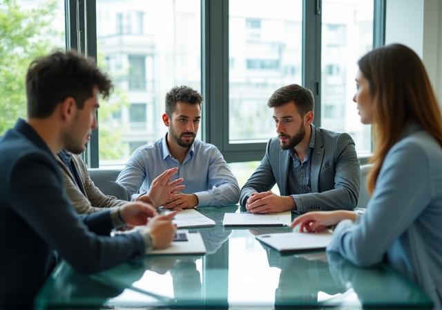 Verdant Shield의 전문가들이 데이터 보안 회의를 진행하는 모습